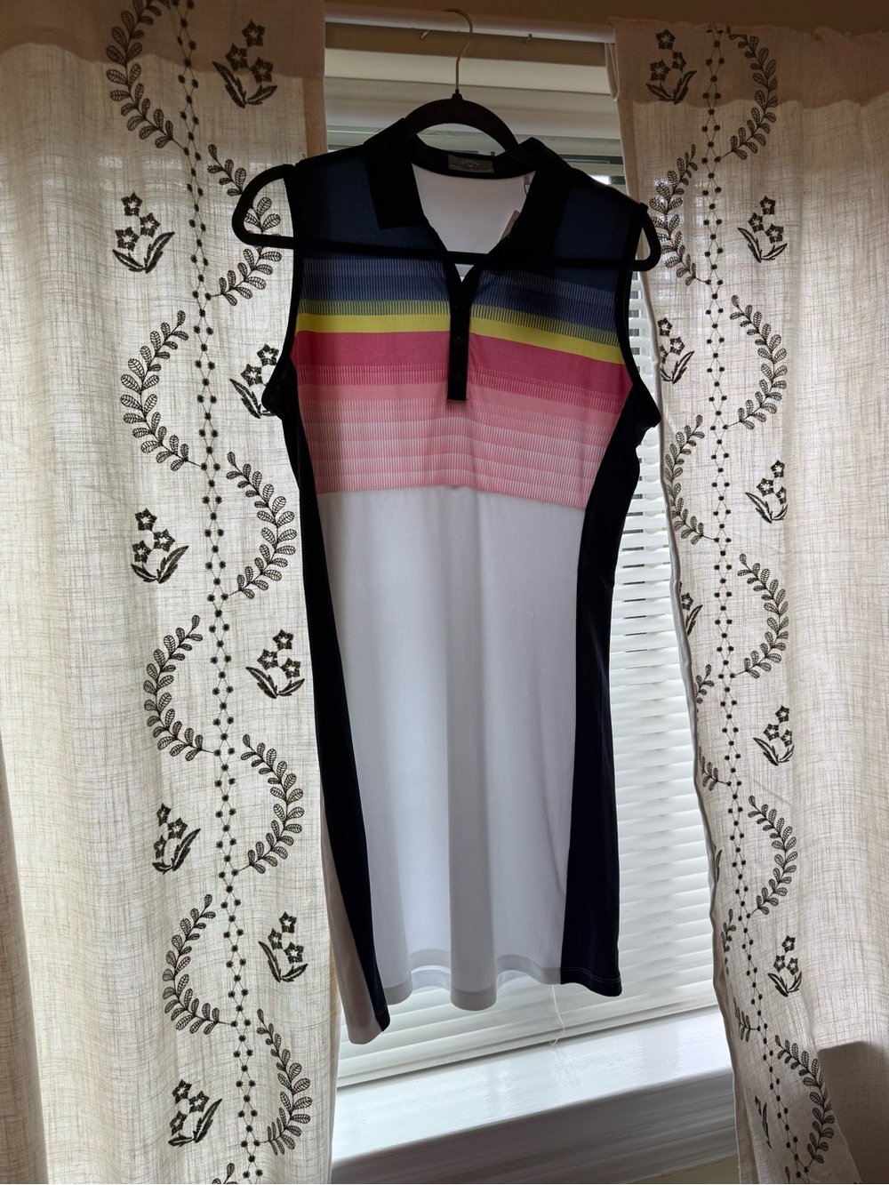 Callaway golf/tennis Sleeveless Polo Dress with Pink and Navy Colorblock